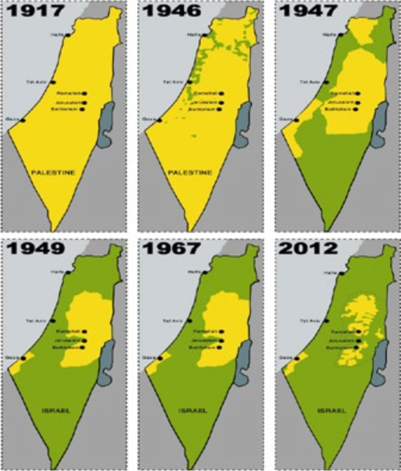 diminution des terres palestiniennes